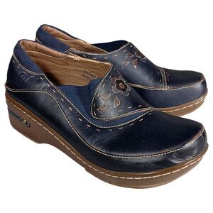 L'Artiste by Spring Step Burbank  Leather Women's Clogs Shoes Blue 39/US 8.5